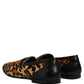 Brown Leopard Calf Hair Flats Loafers Shoes