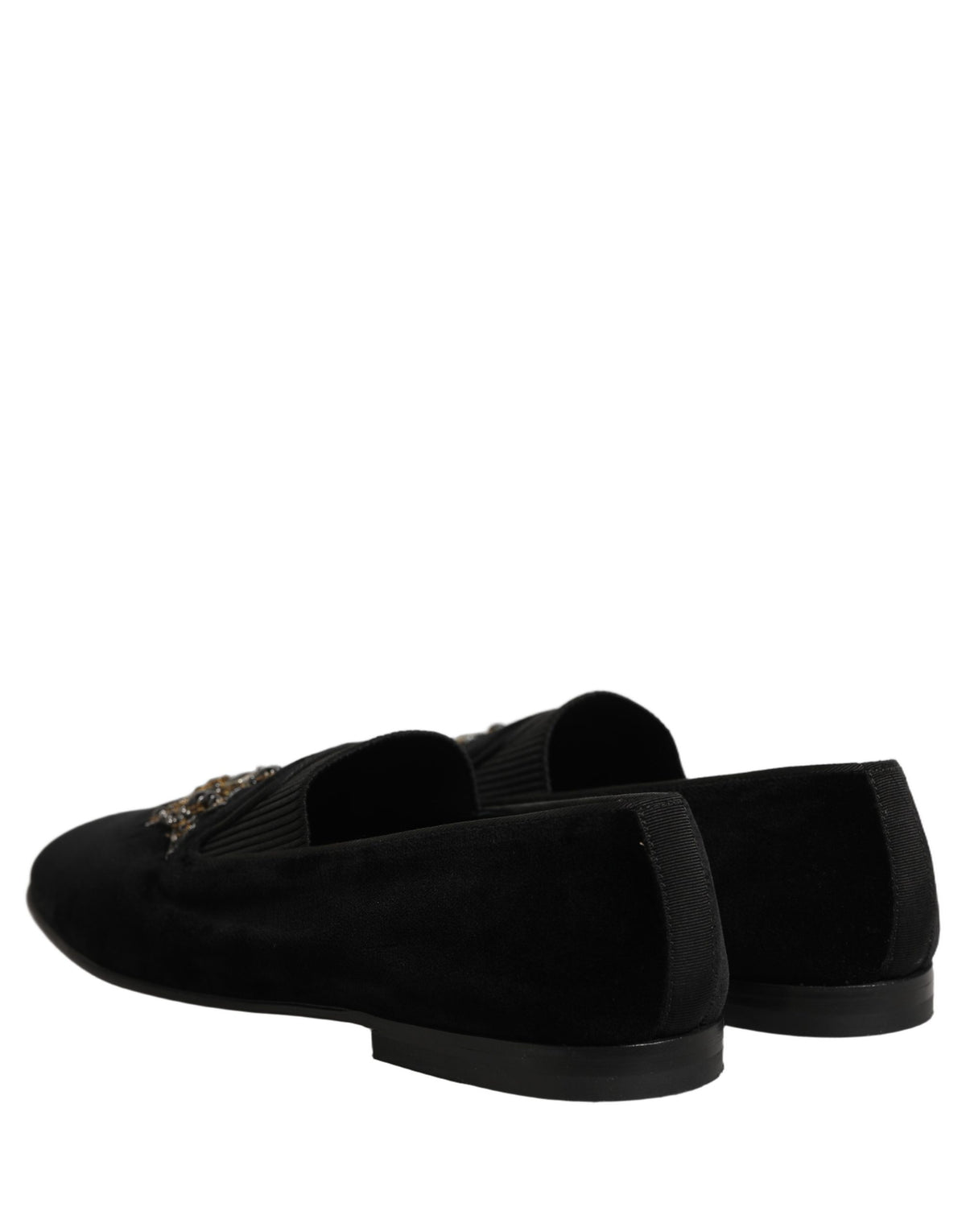 Black Crown Embellished Men Loafers Shoes
