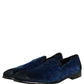 Blue Suede Slip On Men Slippers Loafers Shoes