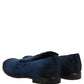 Blue Suede Slip On Men Slippers Loafers Shoes