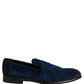 Blue Suede Slip On Men Slippers Loafers Shoes