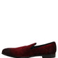Maroon Suede Slip On Slippers Loafers Shoes