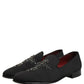 Black Suede Cross Slip On Men Loafers Shoes