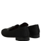 Black Suede Cross Slip On Men Loafers Shoes