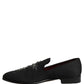 Black Suede Cross Slip On Men Loafers Shoes