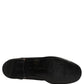 Black Leather Logo Plaque Men Loafers Shoes