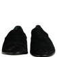 Black Suede Slip On Slippers Loafers Shoes
