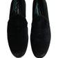 Black Suede Slip On Slippers Loafers Shoes