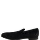 Black Suede Slip On Slippers Loafers Shoes