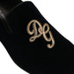 Black Suede DG Logo Slippers Men Loafers Shoes