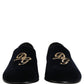 Black Suede DG Logo Slippers Men Loafers Shoes