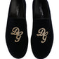 Black Suede DG Logo Slippers Men Loafers Shoes