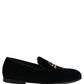 Black Suede DG Logo Slippers Men Loafers Shoes