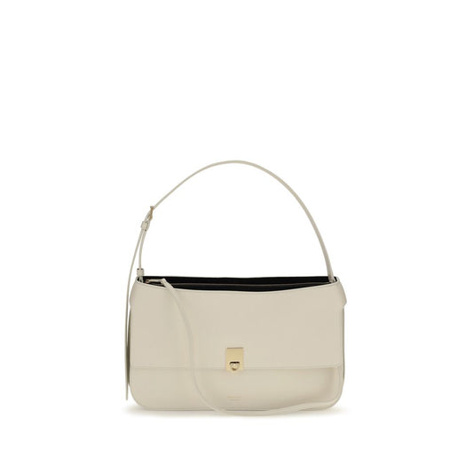 Beige Calf Leather Bos Taurus Shoulder Bag