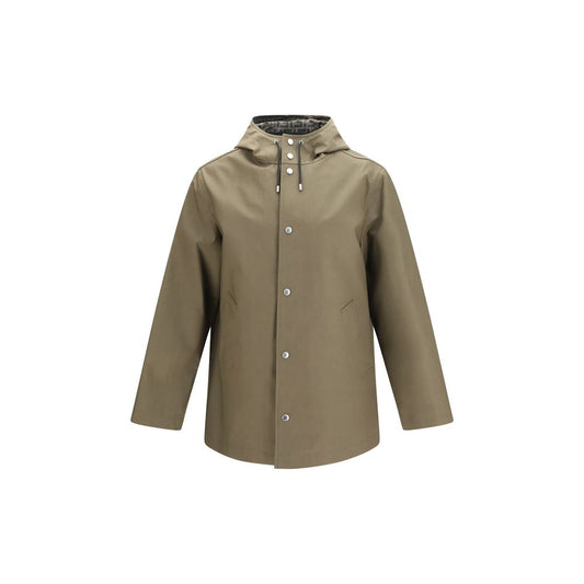 Bicolor Polyester Full-Length Jacket