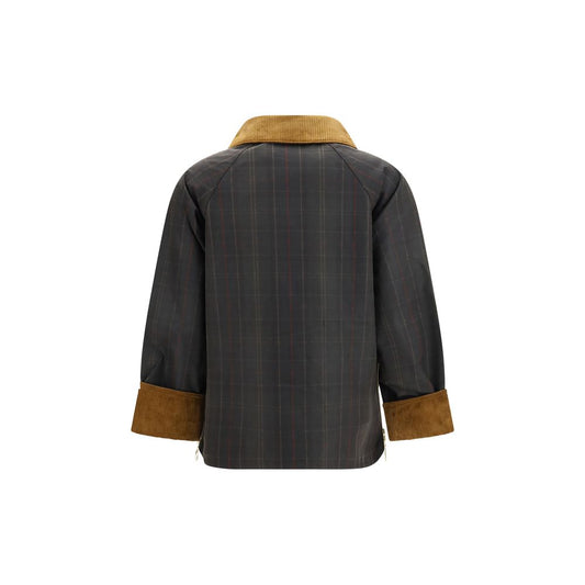 Bicolor Cotton Full-Length Jacket