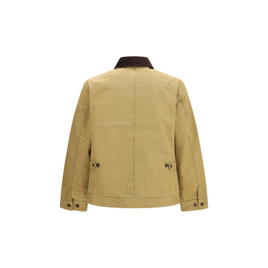Beige Cotton Full-Length Jacket