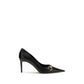 Black Goatskin High Heel Pumps