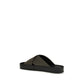 Bicolor Polyester Flat Sandals