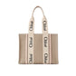 Beige Linen Tote Bag