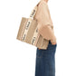 Beige Linen Tote Bag