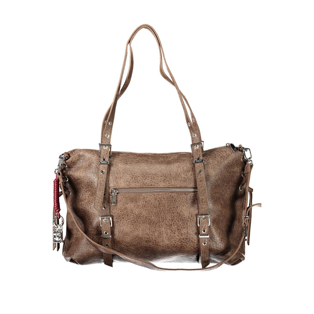 Brown Polyurethane Womens Bag