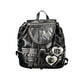 Black Polyurethane Womens Backpack