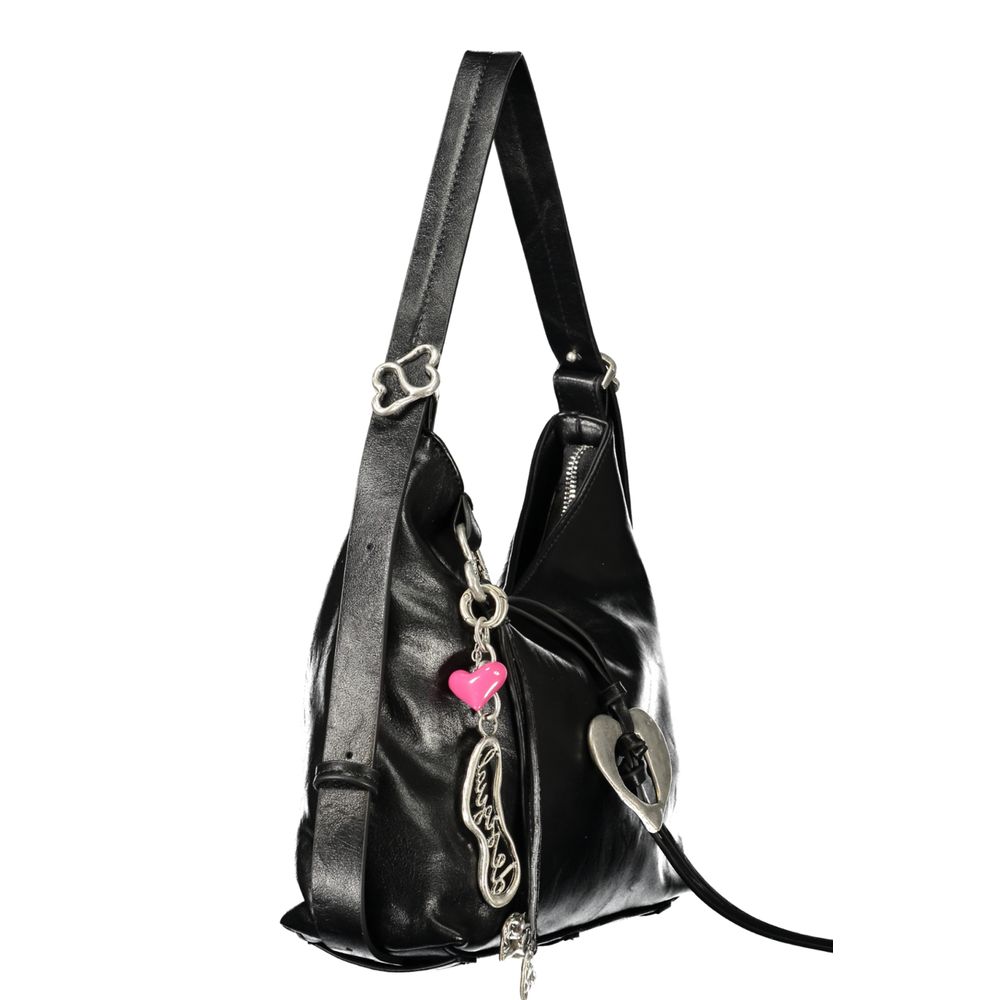 Nero Polyurethane Women's Bag With Adjustable Shoulder Handle