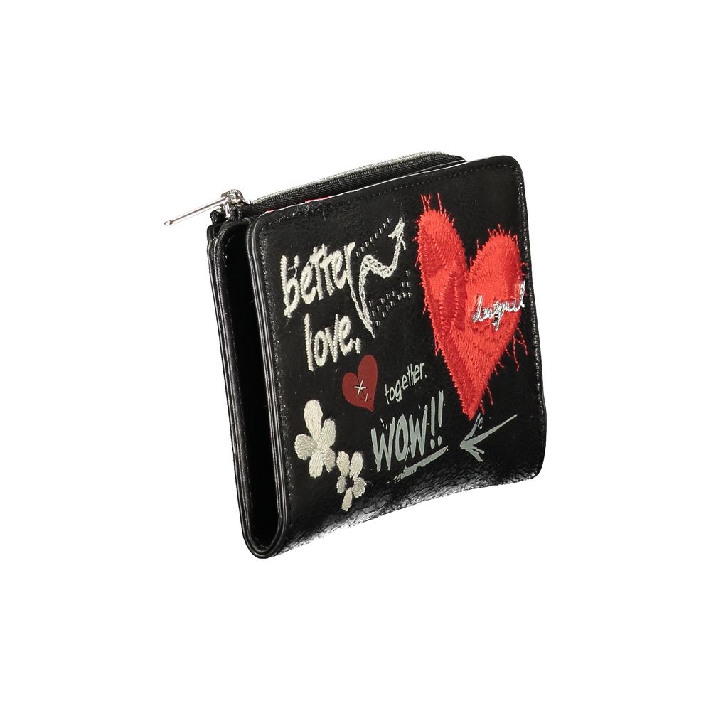 Black Polyurethane Womens Wallet