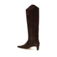 Brown Calf Leather Bos Taurus High Heel Boots