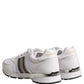 White Leather Mesh Low Top Neb Sneakers Shoes