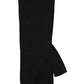Black Wool Knitted Long Fingerless Gloves
