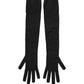 Black Polyester Long Elbow Length Gloves
