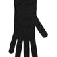 Black Polyester Long Elbow Length Gloves