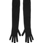 Black Polyester Long Elbow Length Gloves