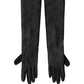 Black Viscose Long Elbow Length Gloves