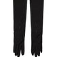 Black Viscose Long Elbow Length Gloves