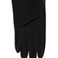 Black Polyester Patterned Short Length Gloves