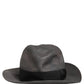 Men Gray Paper Woven Wide Brim Fedora Hat