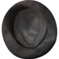 Men Gray Paper Woven Wide Brim Fedora Hat
