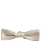 Men White 100% Silk Adjustable Neck Papillon Bow Tie