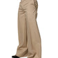 Beige Cotton Straight Men Formal Dress Pants