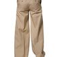 Beige Cotton Straight Men Formal Dress Pants