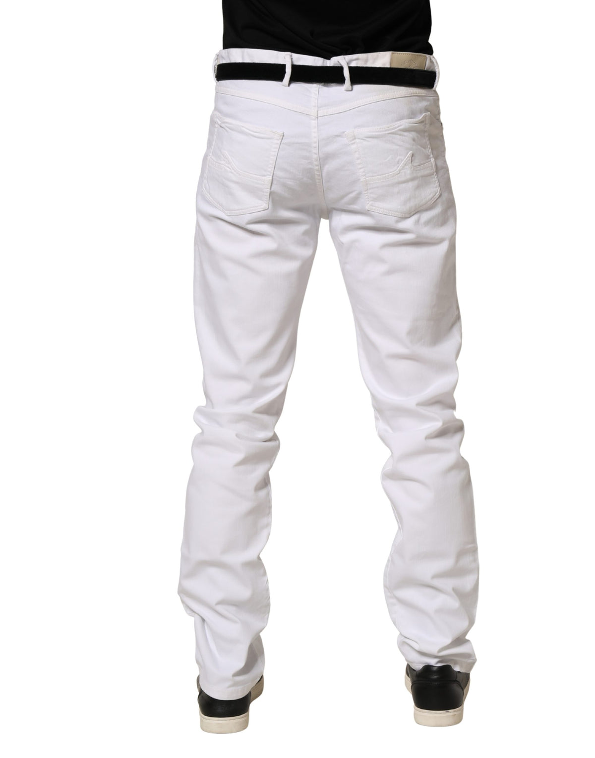 White Skinny Mid Waist Men Denim Trouser Jeans