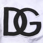 White DG Logo Men Drawstring Shorts Swimwear