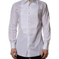 White Cotton Collared Bib GOLD Dress Shirt