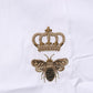 White GOLD Crown Bee Cotton Formal Dress Shirt