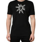 Black Sacred Heart Cotton Crew Neck T-shirt