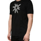 Black Sacred Heart Cotton Crew Neck T-shirt