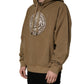 Brown Embossed Logo Hooded Sweatshirt Sweater